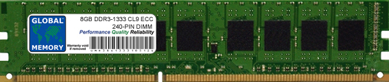 8GB DDR3 1333MHz PC3-10600 240-PIN ECC DIMM (UDIMM) MEMORY RAM FOR HEWLETT-PACKARD SERVERS/WORKSTATIONS